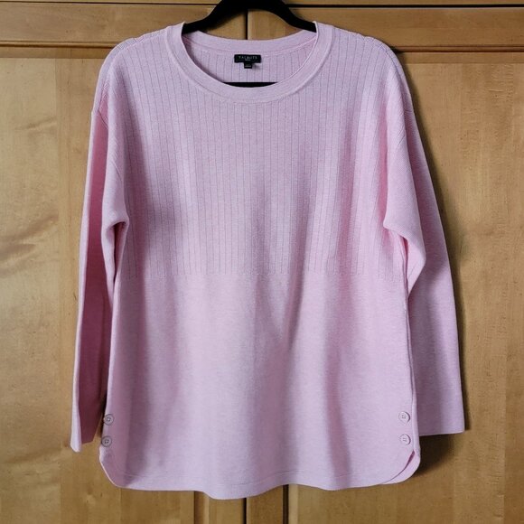 Talbots Soft Pink Tunic Sweater w/Button Details - XLP - Picture 2 of 6